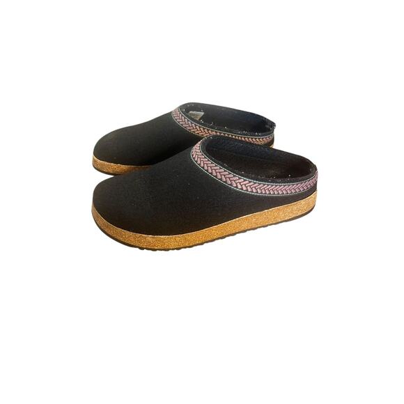 Vintage L.L. Bean Boiled Wool Mules Made In Portugal 7M Black - Picture 1 of 7